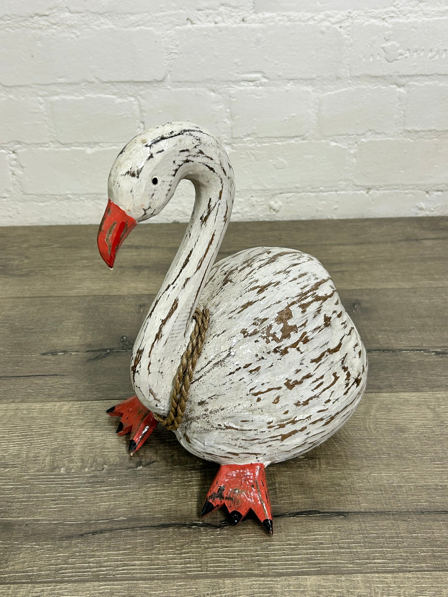 Painted Wooden Swan