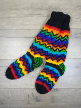 Bright Rainbow Pattern Wool Socks