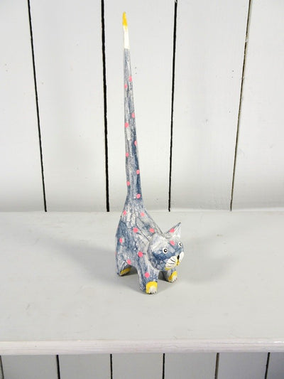 Tall Tail Wooden Spotty Cats