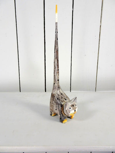 Tall Tail Wooden Spotty Cats