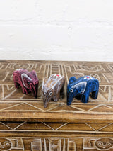 Set Of 3 Wooden Elephants