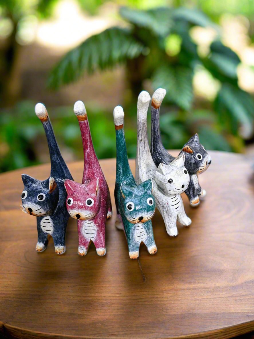 Set Of Five Cats