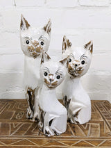 Set Of Three White Cats