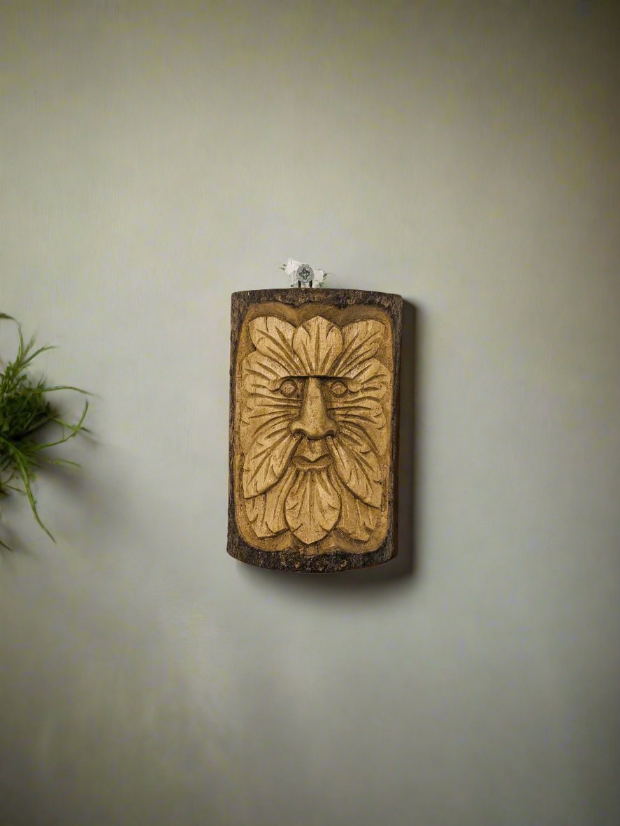 Greenman Carved Wall Hanger