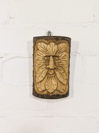 Greenman Carved Wall Hanger