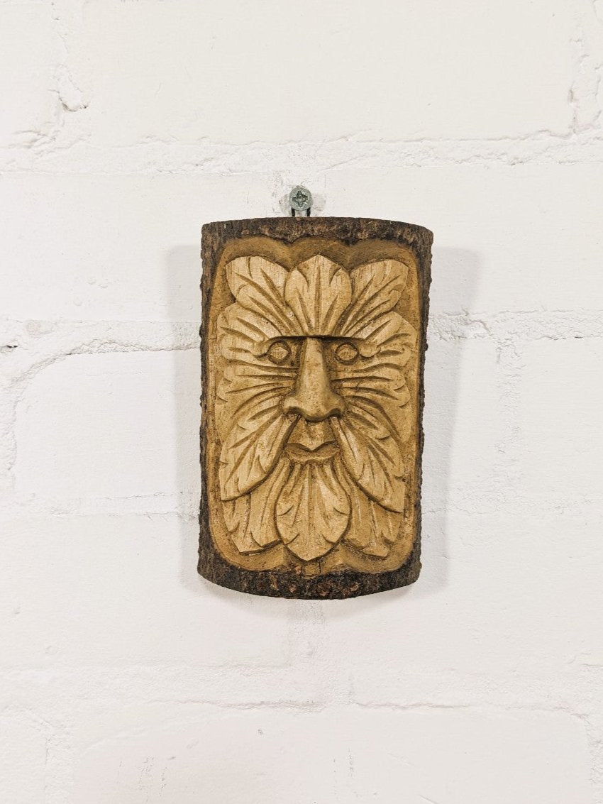 Greenman Carved Wall Hanger