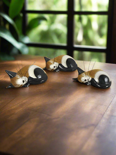 Set of 3 Sleeping Cats