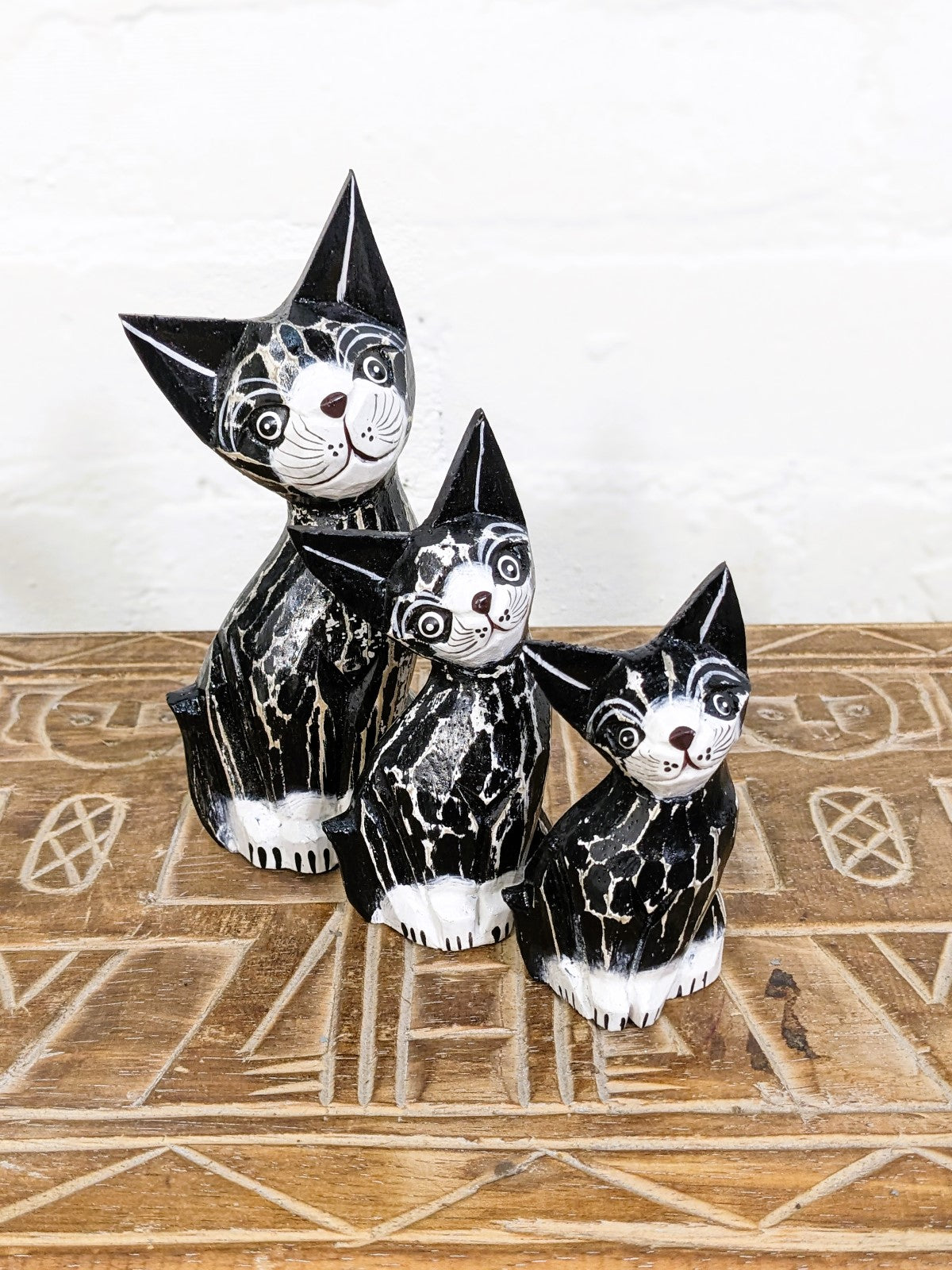 Set Of Three Black Cats