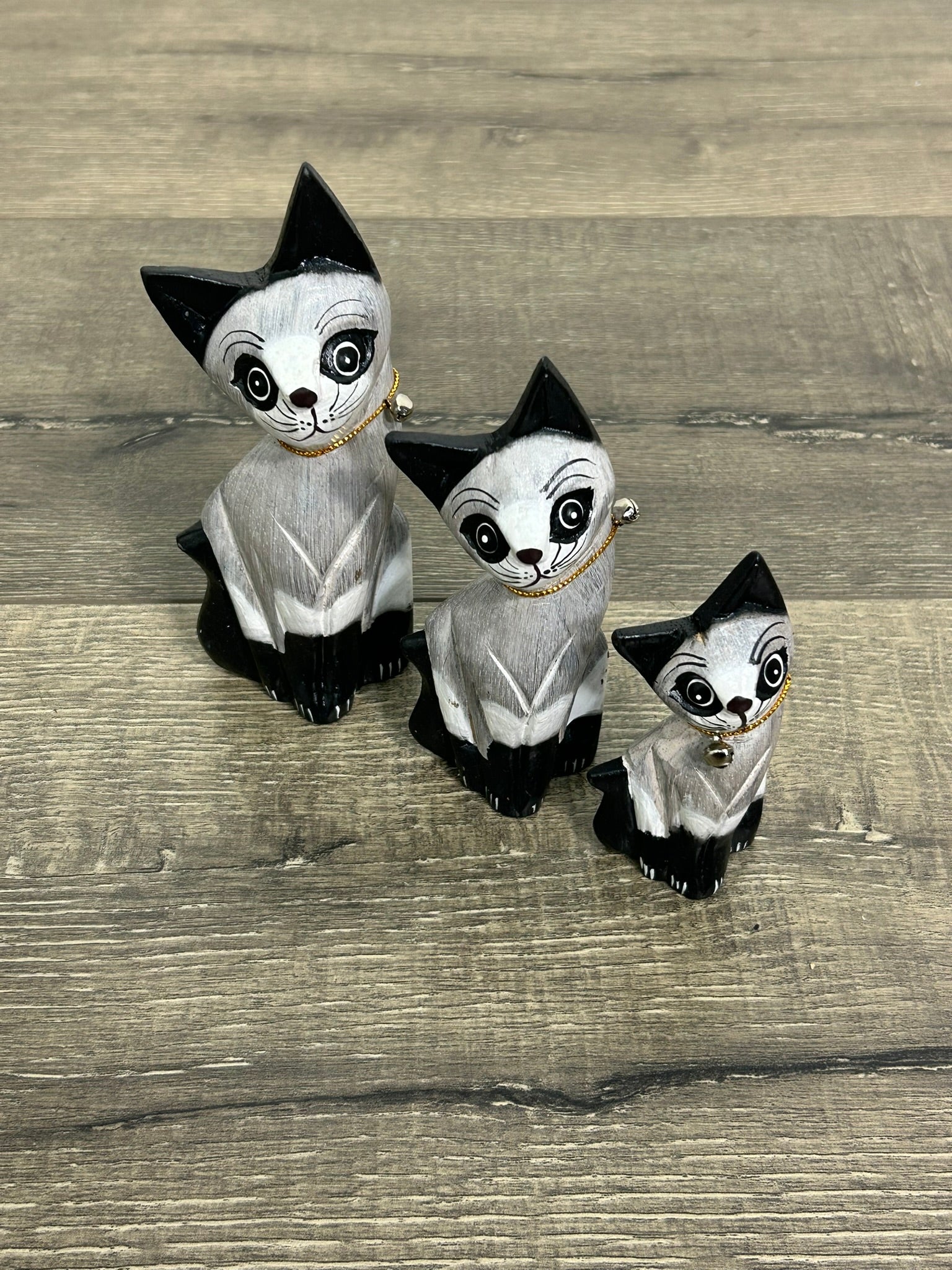 Set of 3 Cats with Bells