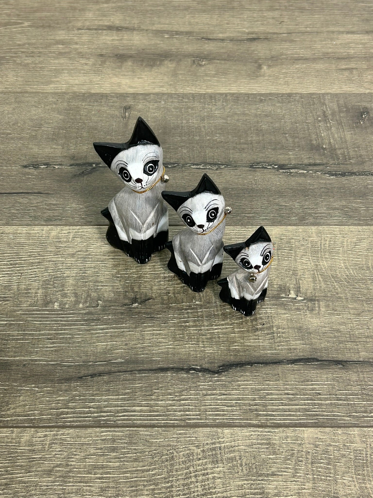Set of 3 Cats with Bells