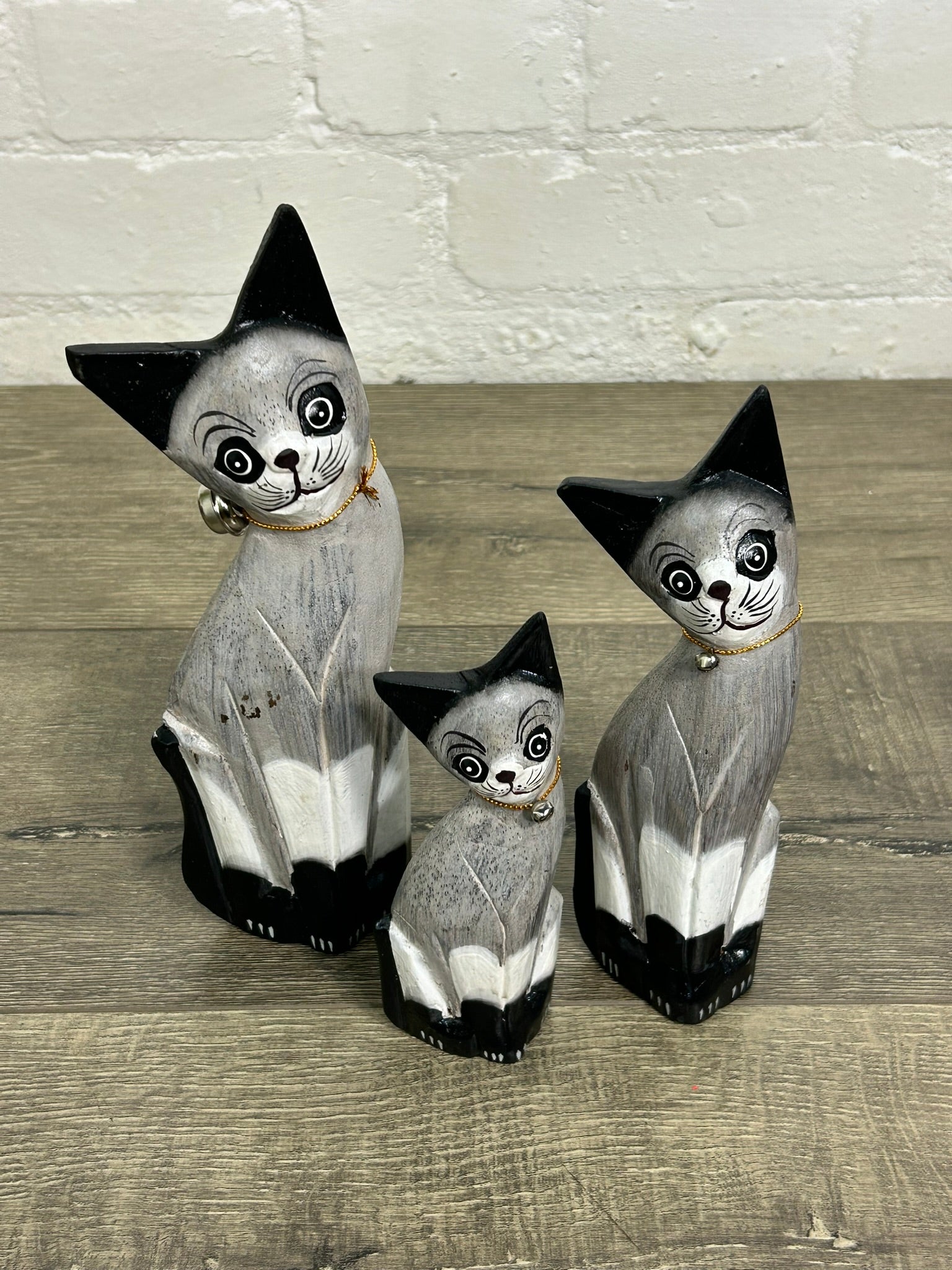 Set of 3 Cats with Bells