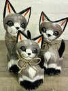 Set of 3 Cats with Bows