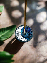 Navy Mosaic Moon Incense Holder
