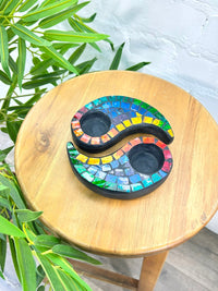 Mosaic Ying Yang Candle Holder