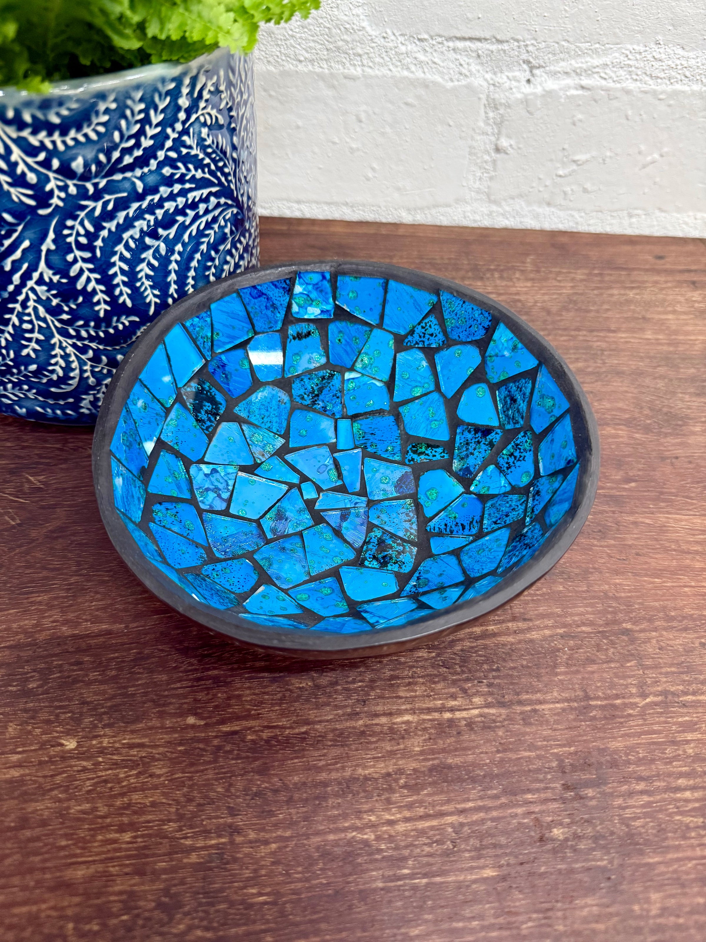 Mosaic Lined Coconut Bowl
