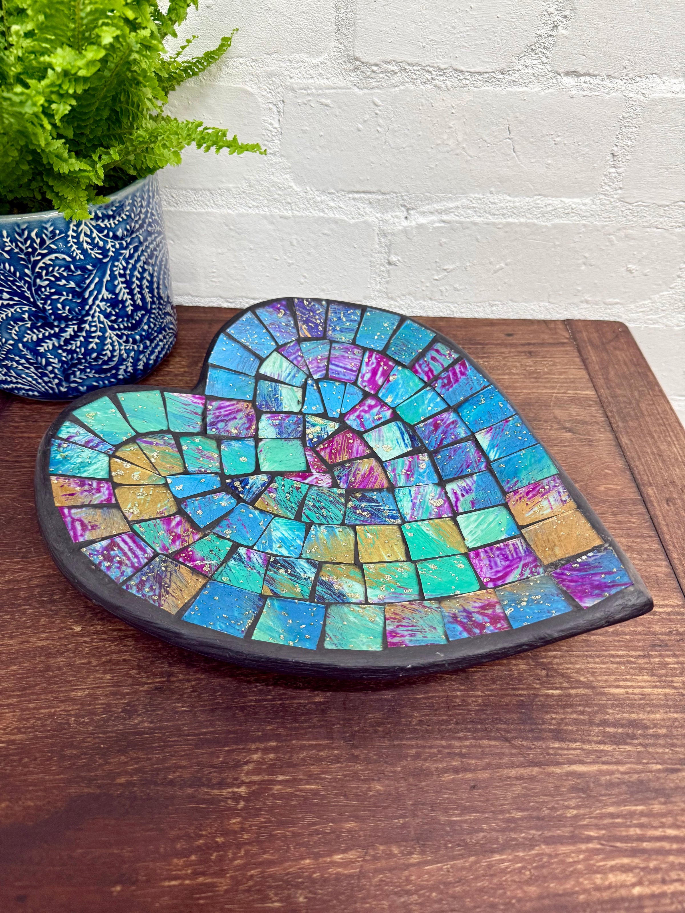 Heart Shaped Mosaic Bowl