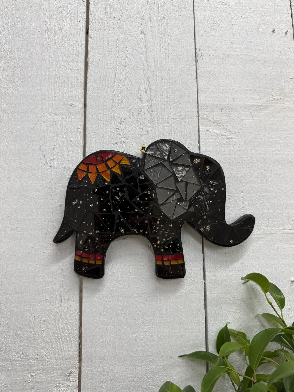 Mosaic Elephant Plaque