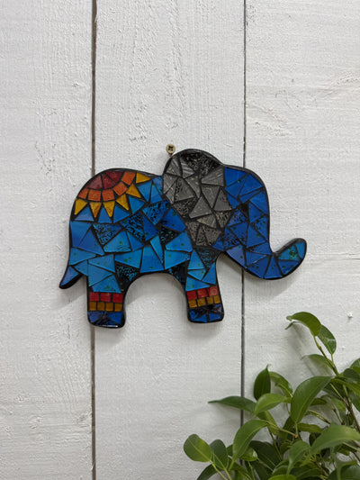 Mosaic Elephant Plaque