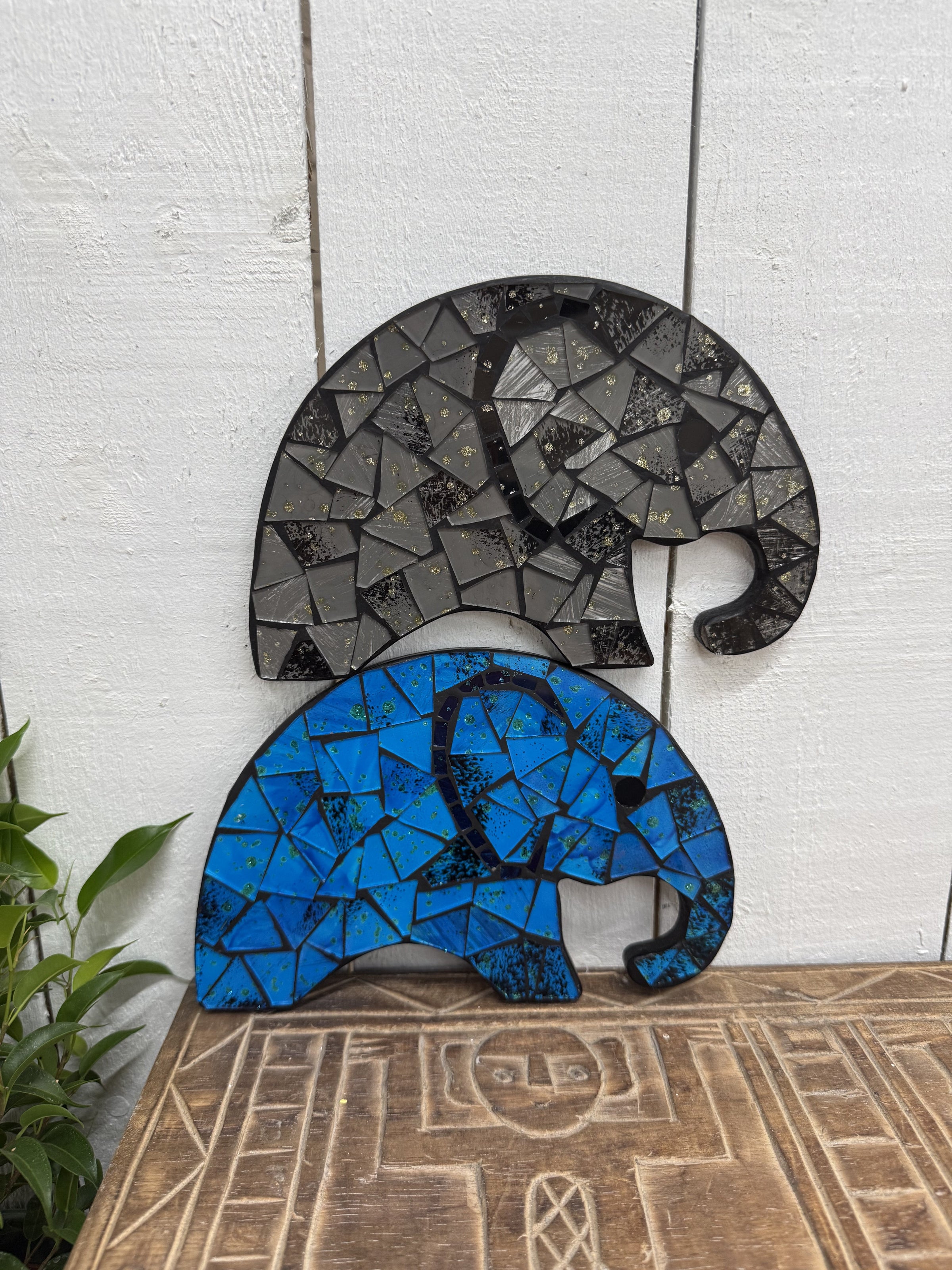 Mosaic Elephant Plaque