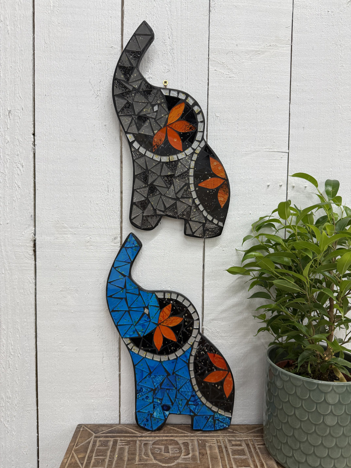 Mosaic Elephant Plaque