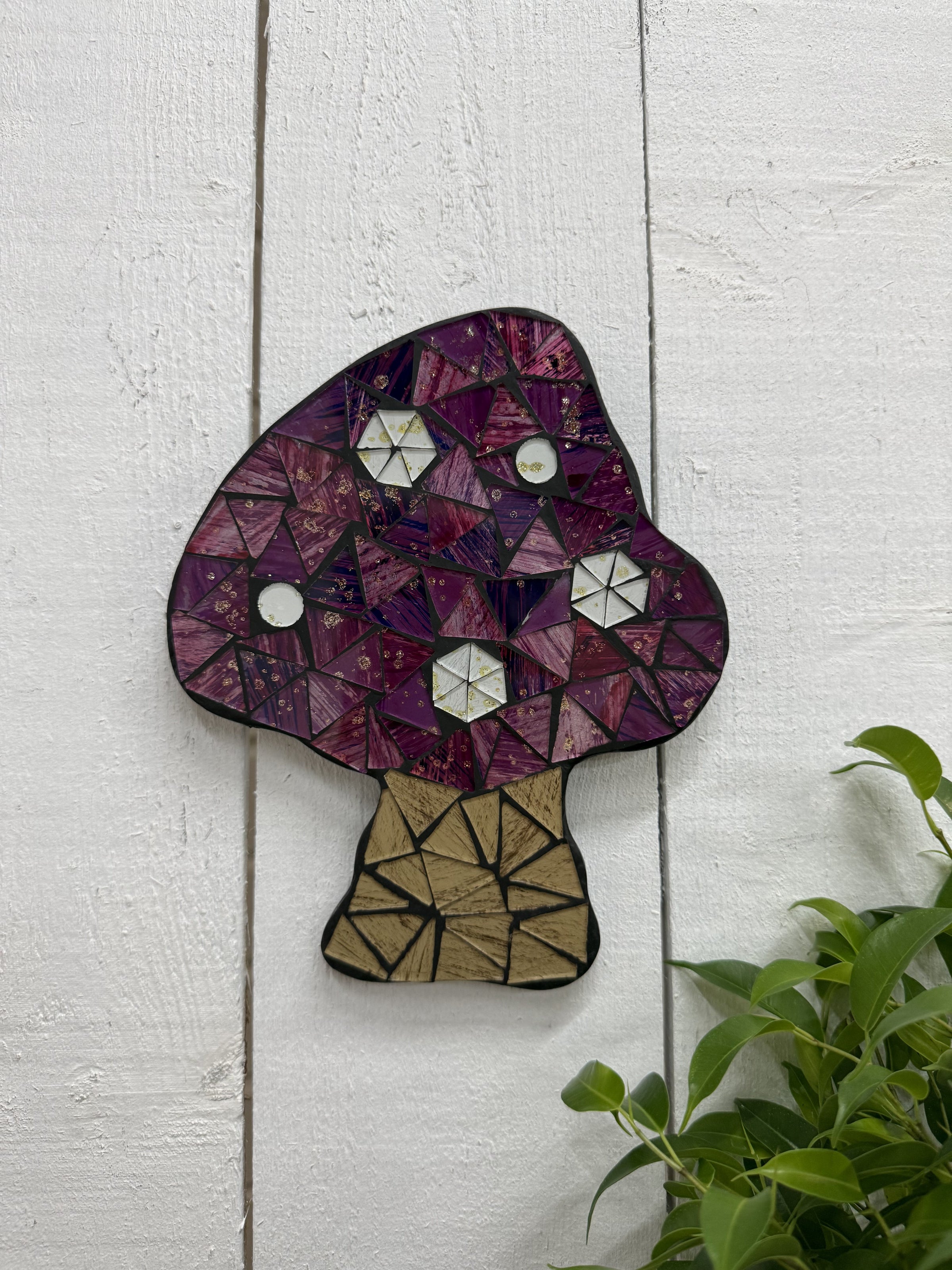 Mosaic Toadstool Plaque