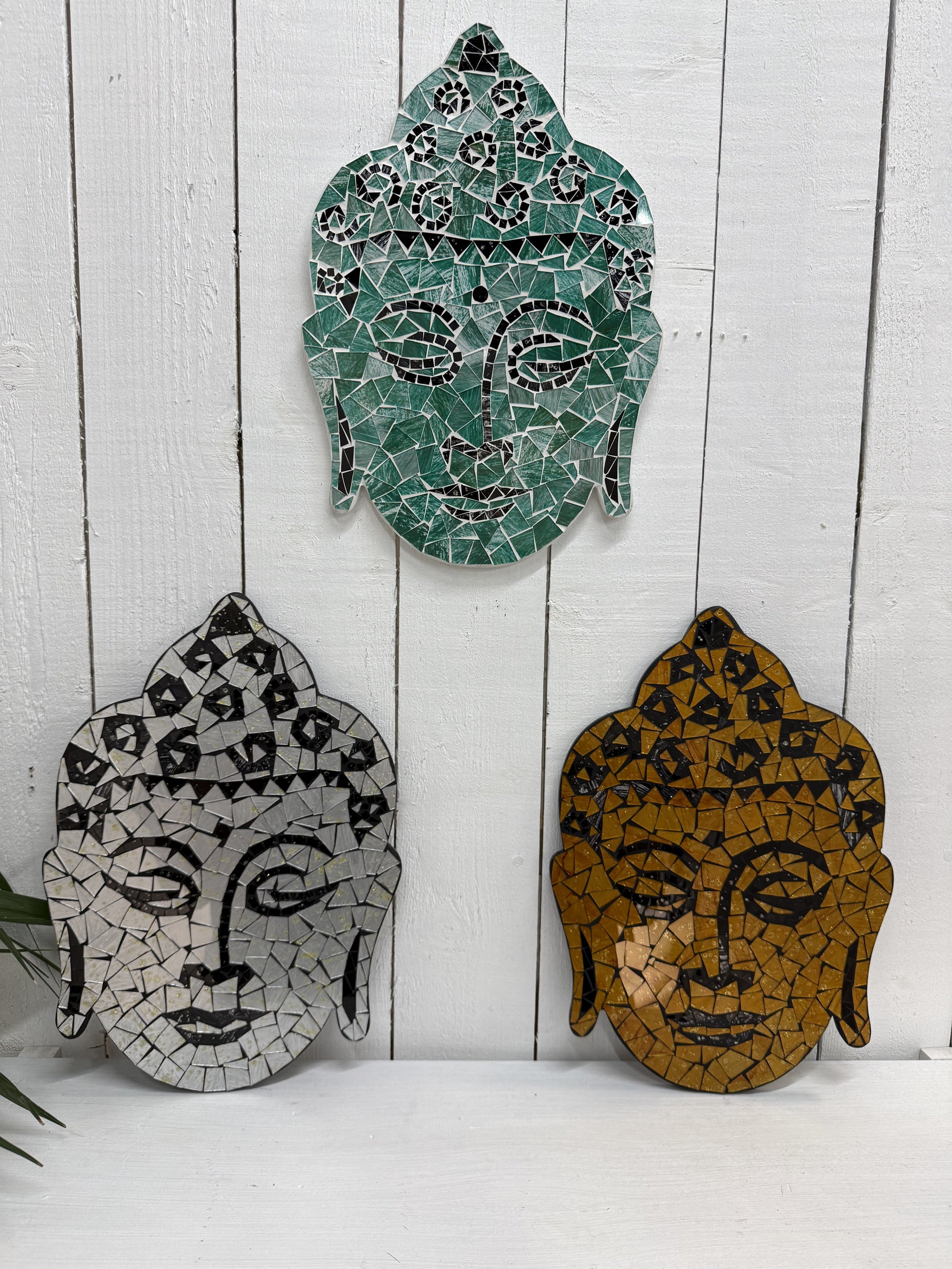Mosaic Buddha Head Plaque