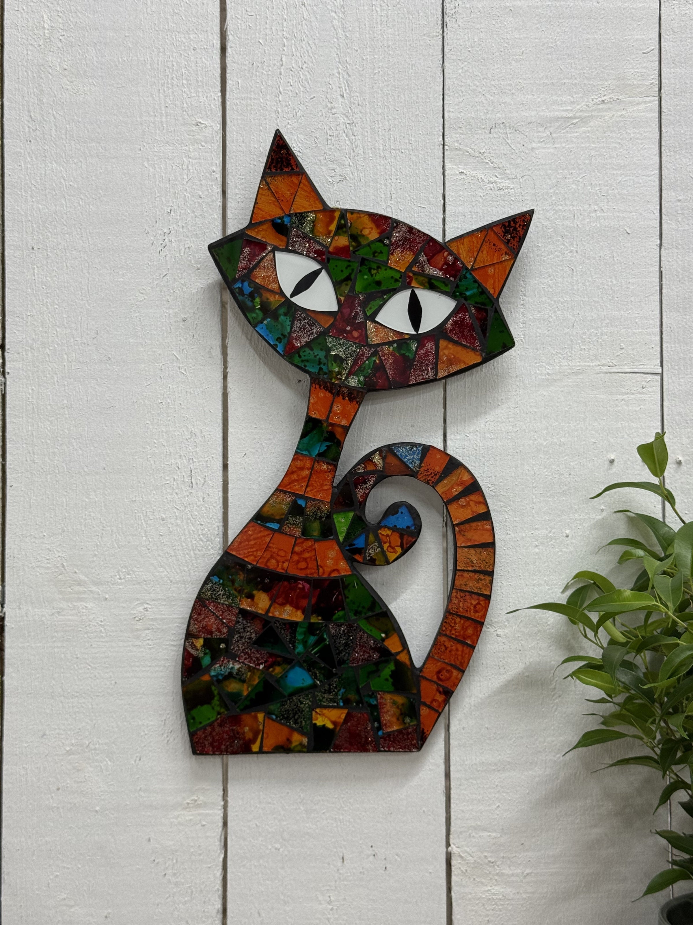 Cat Mosaic Wall Plaque