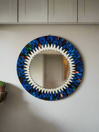 Round Multicolour Mosaic Mirror