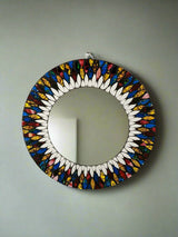 Round Multicolour Mosaic Mirror