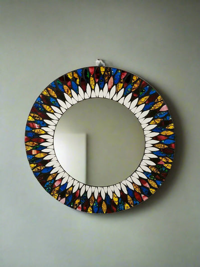 Round Multicolour Mosaic Mirror