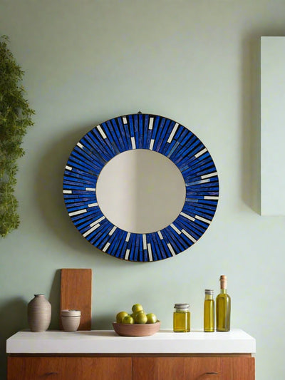 Round Multicolour Mosaic Mirror