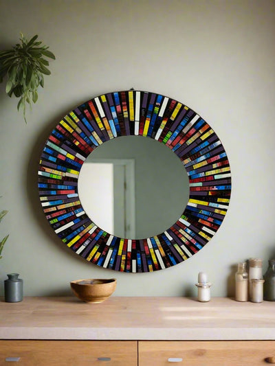 Round Multicolour Mosaic Mirror