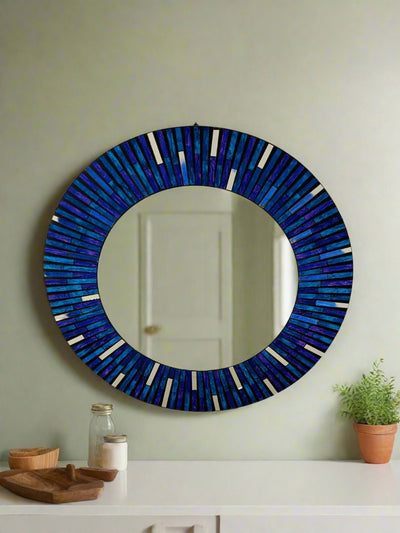 Round Multicolour Mosaic Mirror