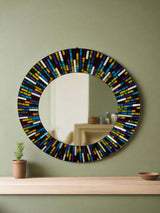 Round Multicolour Mosaic Mirror