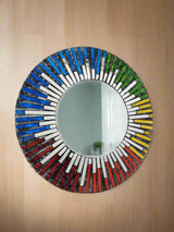 Mosaic Rainbow Striped Mirror