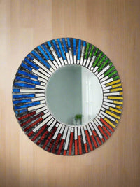 Mosaic Rainbow Striped Mirror