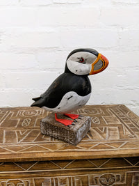 Puffin On Wood Block