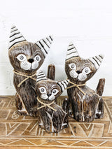 Set Of Three Natural Cats