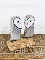 Two Owls On Log