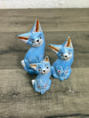 Set of 3 Blue Cats