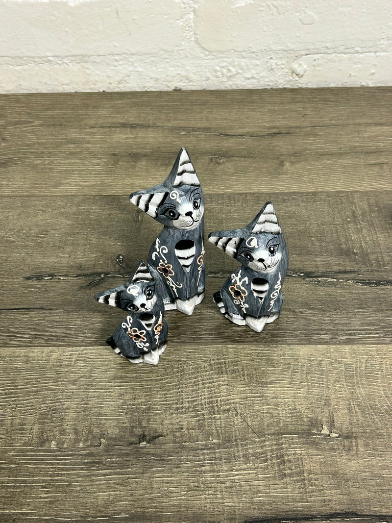Set of 3 Grey Cats