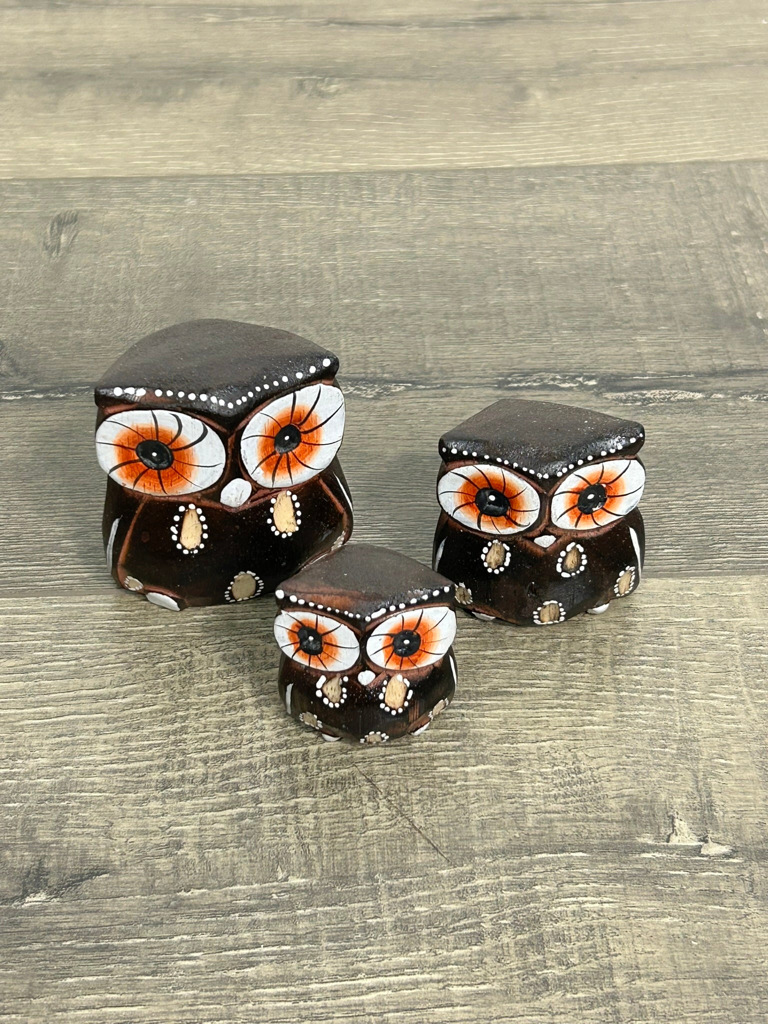 Set of 3 Brown Owls