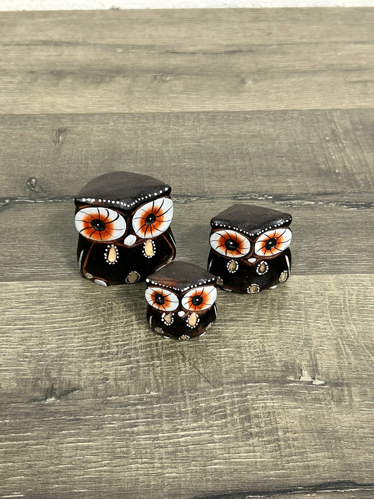 Set of 3 Brown Owls