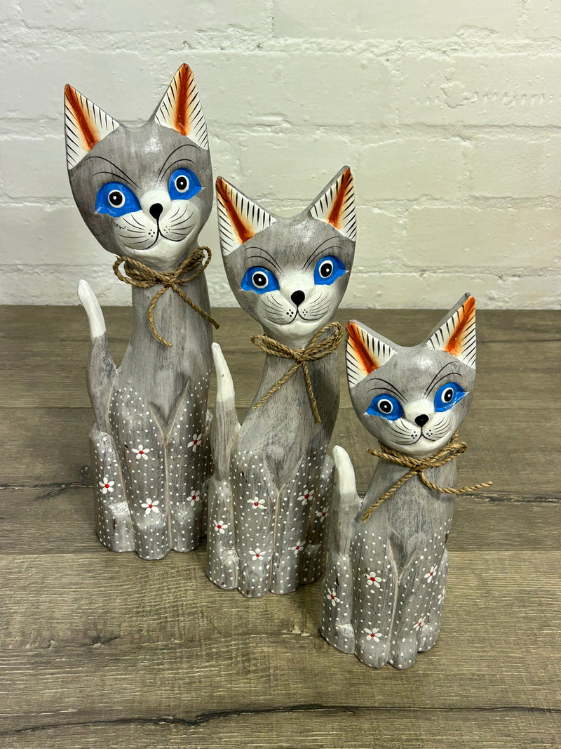 Set of 3 Grey Cats