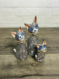 Set of 3 Grey Cats