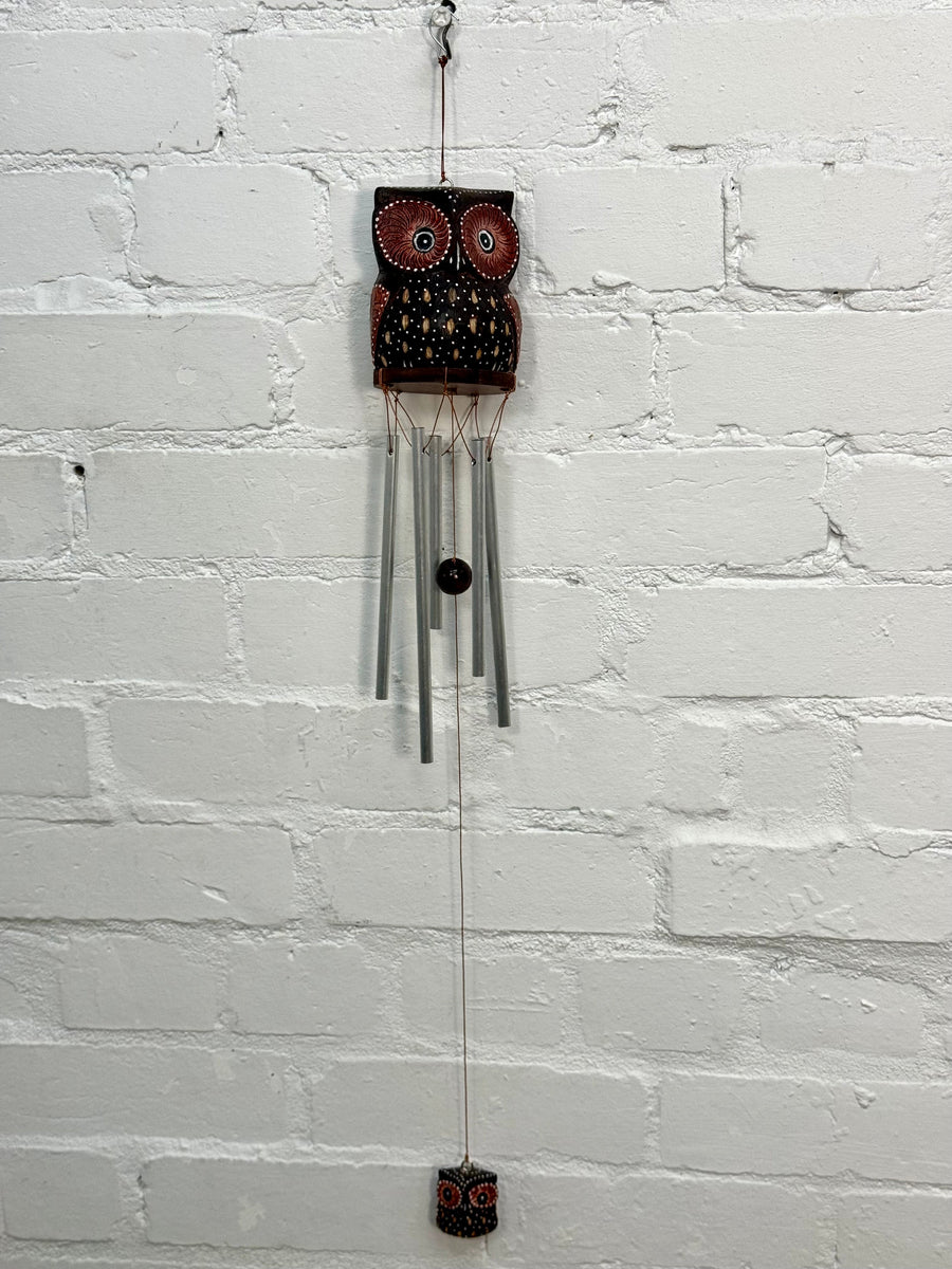 Wooden Owl Windchime