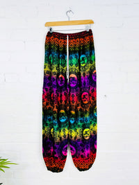 Dark Elephant Print Harem Trousers