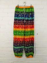 Bright Elephant Print Harem Trousers