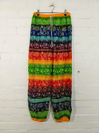 Bright Elephant Print Harem Trousers