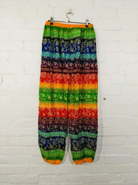 Bright Elephant Print Harem Trousers
